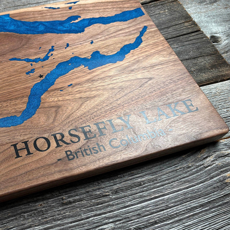 Detail of the Horsefly Lake map by Keyway
