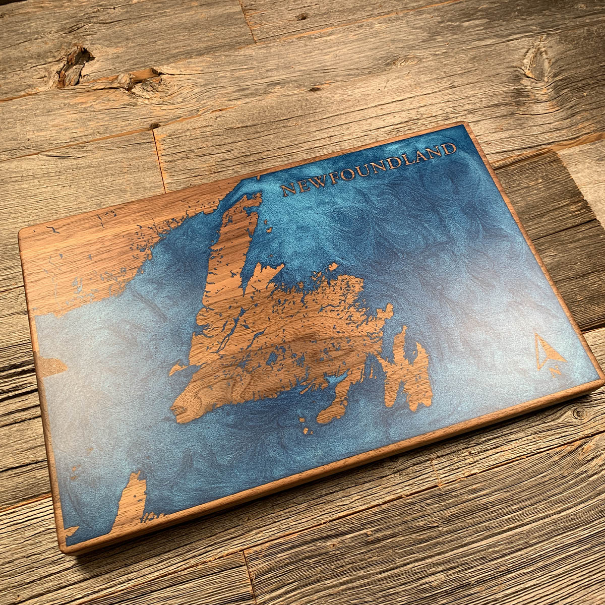 Epoxy map of Newfoundland, Newfoundland, Canada, handmade by Keyway