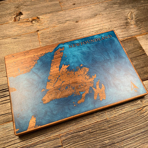 Epoxy map of Newfoundland, Newfoundland, Canada, handmade by Keyway