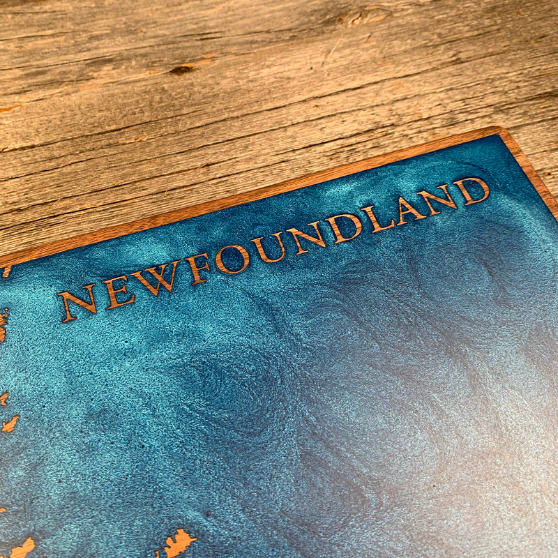 Detail of the Newfoundland map by Keyway