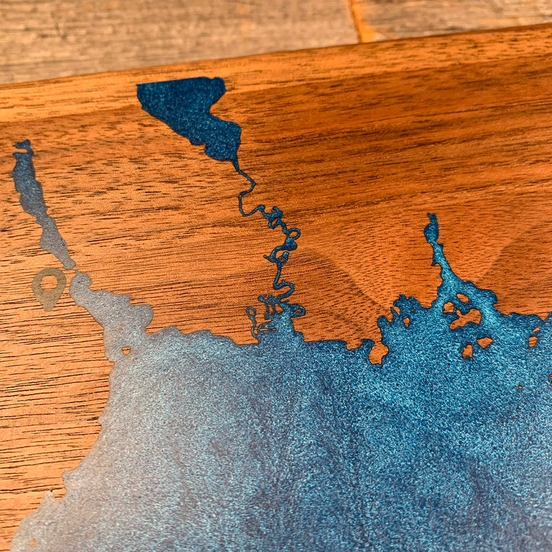 Detail of the Sebago Lake map by Keyway