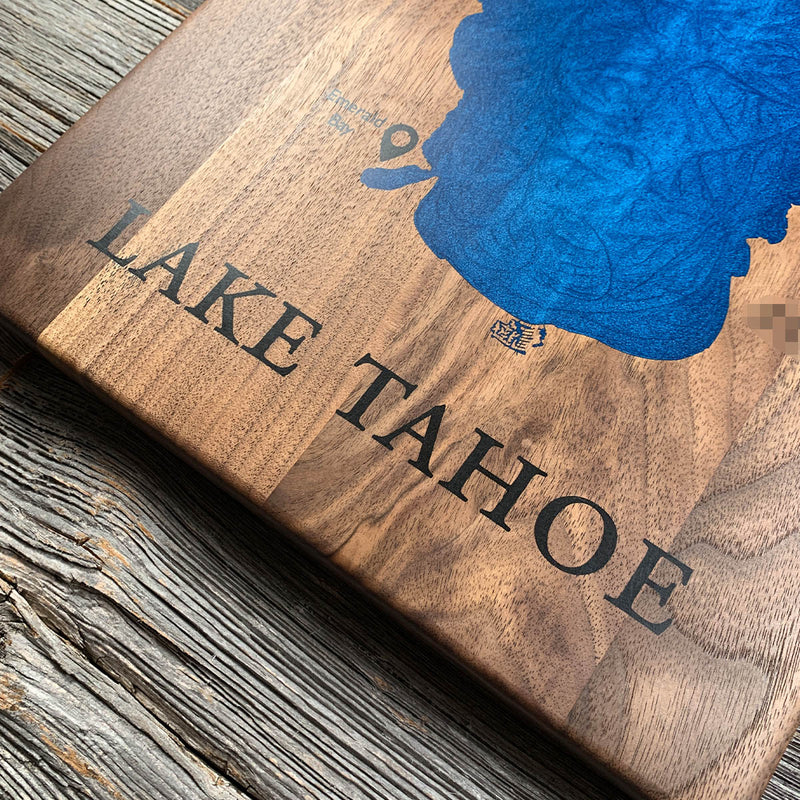 Detail of the Lake Tahoe map by Keyway