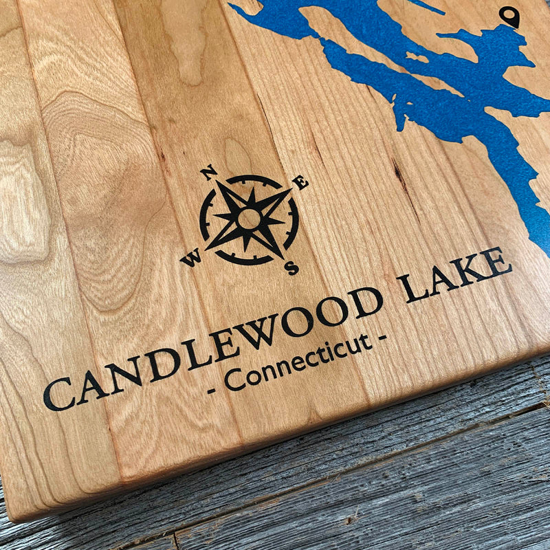 Detail of the Candlewood Lake map by Keyway
