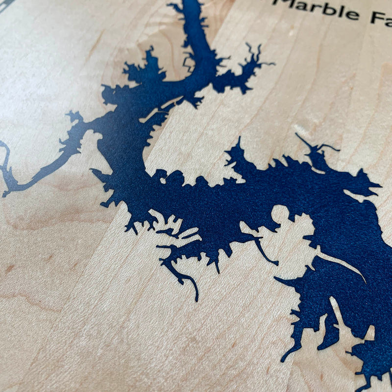 Detail of the Lake Lyndon B. Johnson map by Keyway