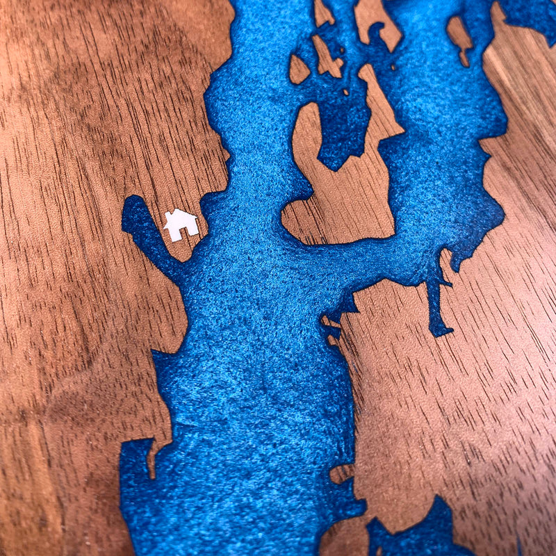 Detail of the Cobbosseecontee Lake map by Keyway