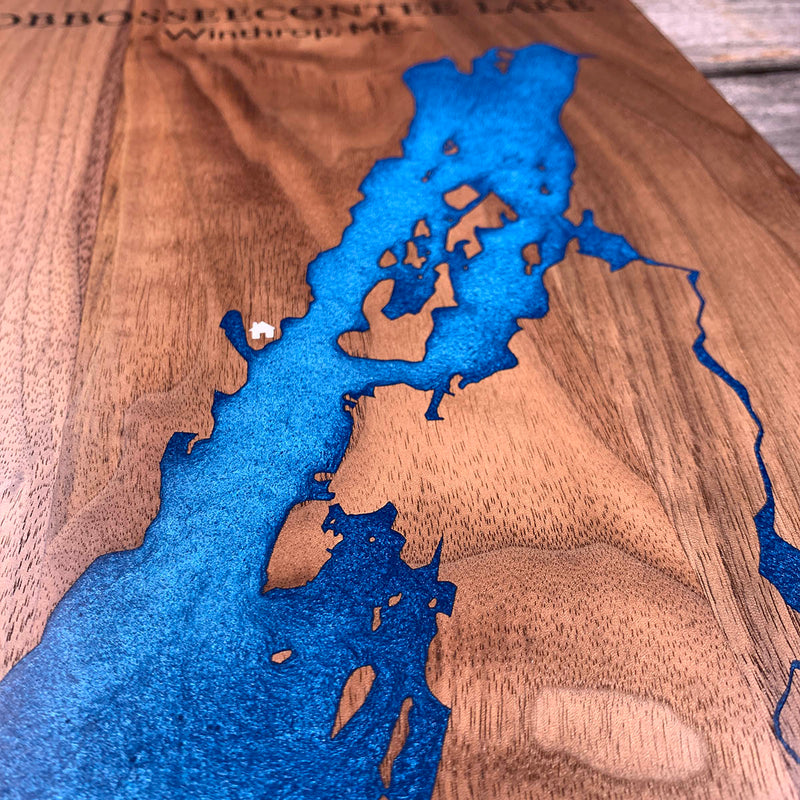 Detail of the Cobbosseecontee Lake map by Keyway