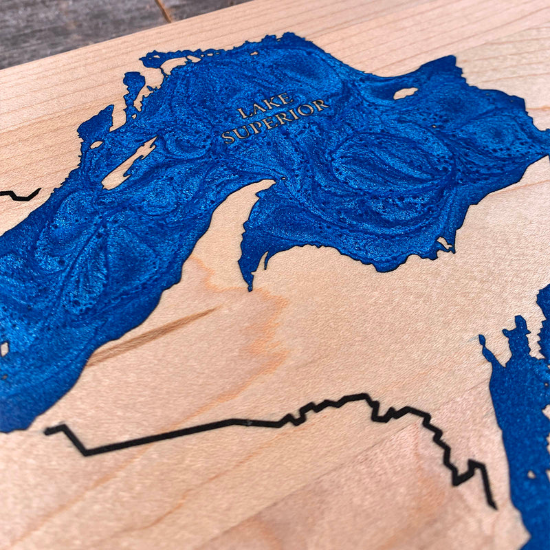 Detail of the Great Lakes map by Keyway