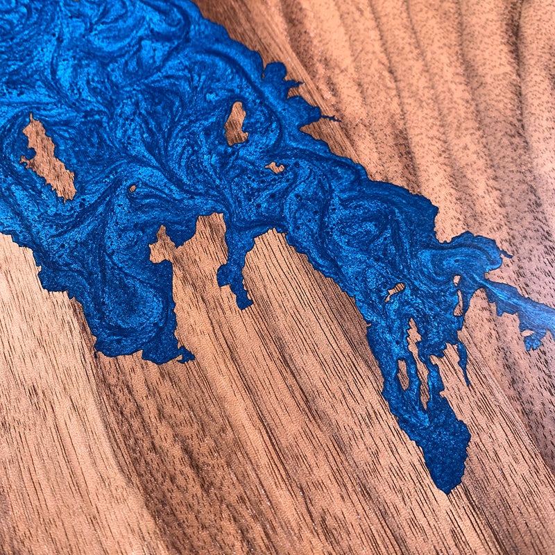 Detail of the Lake Winnipeg map by Keyway