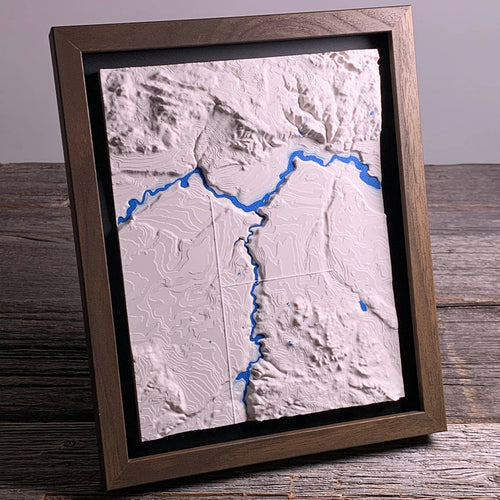3D Printed map of Luzerne, Luzerne, Michigan, USA, handmade by Keyway