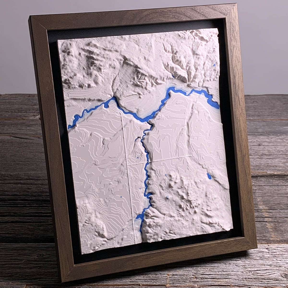 3D Printed map of Luzerne, Luzerne, Michigan, USA, handmade by Keyway