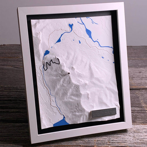 3D Printed map of Mount Lawrence Grassi, Canmore, Alberta, Canada, handmade by Keyway