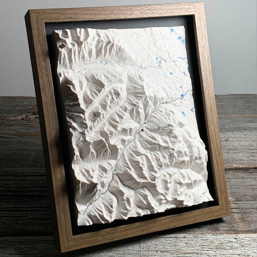 3D Printed map of Panorama, Columbia Valley, British Columbia, Canada, handmade by Keyway