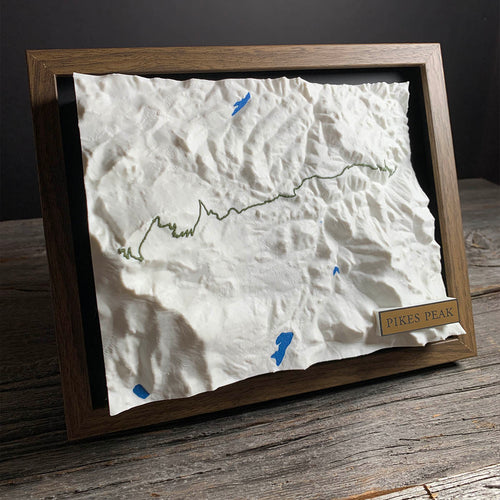 3D Printed map of Pikes Peak, Front Range, Colorado, USA, handmade by Keyway