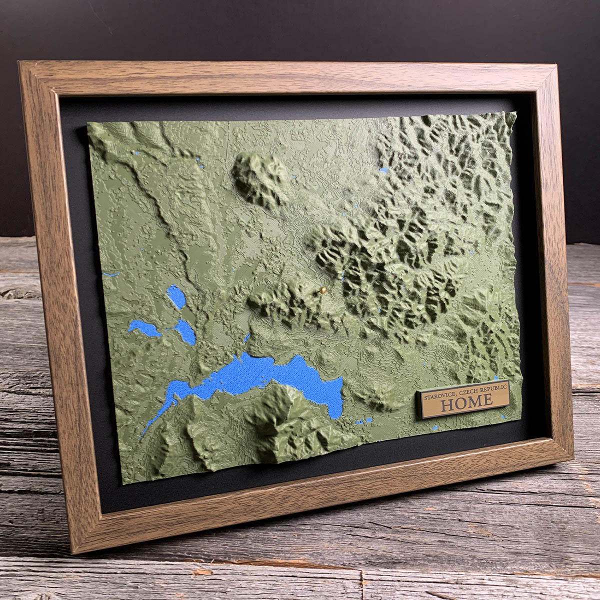 3D Printed map of Starovice, South Moravia, Czech Republic, handmade by Keyway