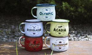 Collection of Keyway's Enamel Camp Mugs from Emalco