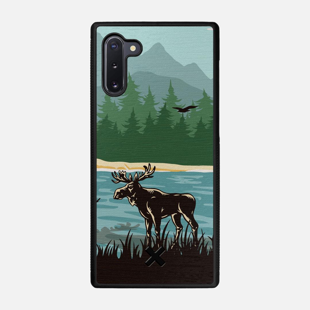 Moose Tracks Case for the Samsung Galaxy Note 10 featuring a UV Printed Wenge Wood backer with the Keyway X Mark#Phone Model_Galaxy Note 10