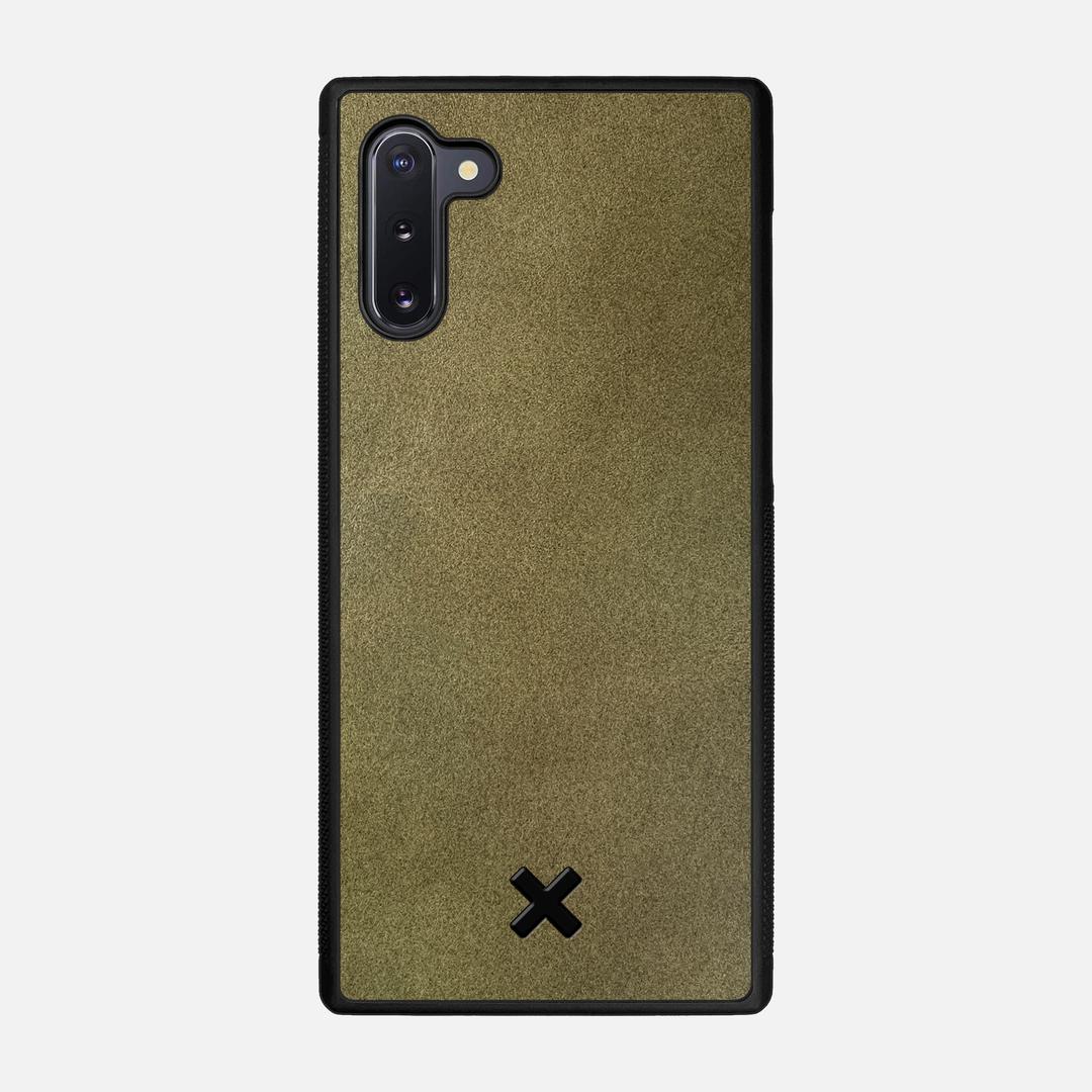 Olive Leather Case for the Samsung Galaxy Note 10 featuring a Genuine Leather backer with the Keyway X Mark#Phone Model_Galaxy Note 10