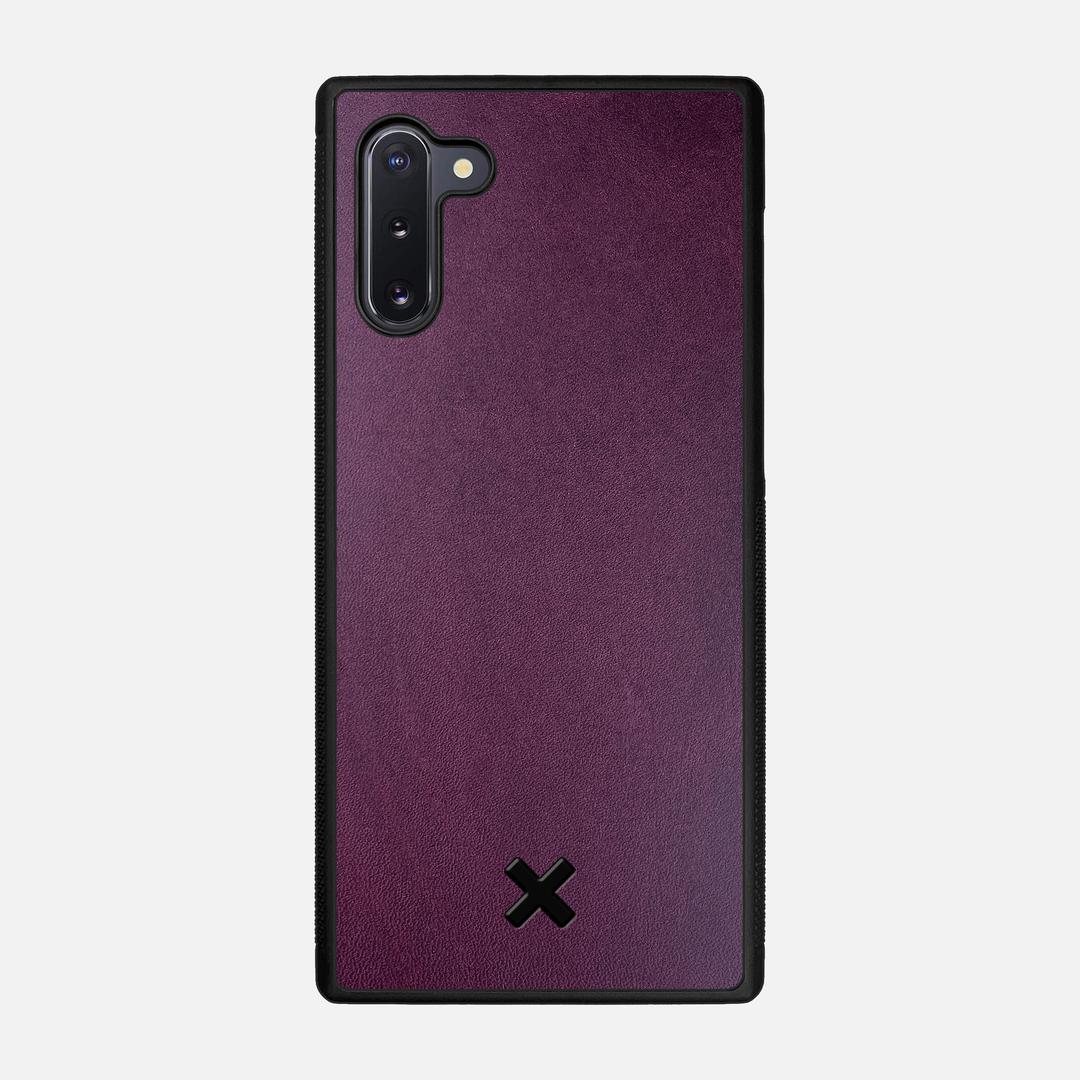 Plum Leather Case for the Samsung Galaxy Note 10 featuring a Genuine Leather backer with the Keyway X Mark#Phone Model_Galaxy Note 10