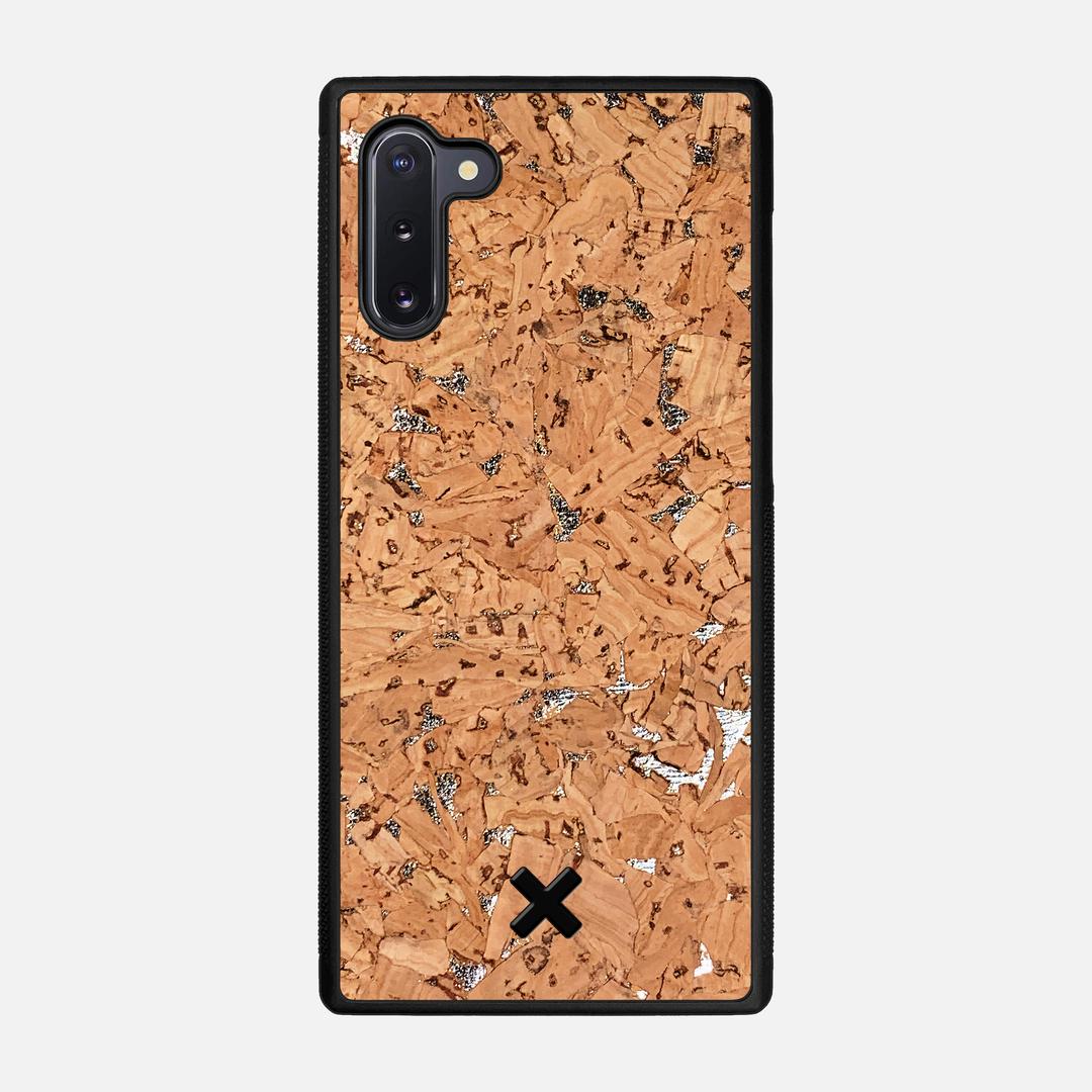 Silver Cork Case for the Samsung Galaxy Note 10 featuring a Genuine Cork backer with the Keyway X Mark#Phone Model_Galaxy Note 10