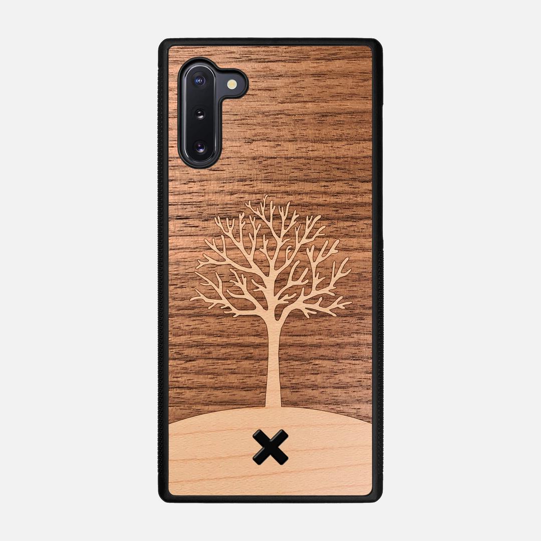 Tree of Life Case for the Samsung Galaxy Note 10 featuring a Maple and Walnut Wood backer with the Keyway X Mark#Phone Model_Galaxy Note 10