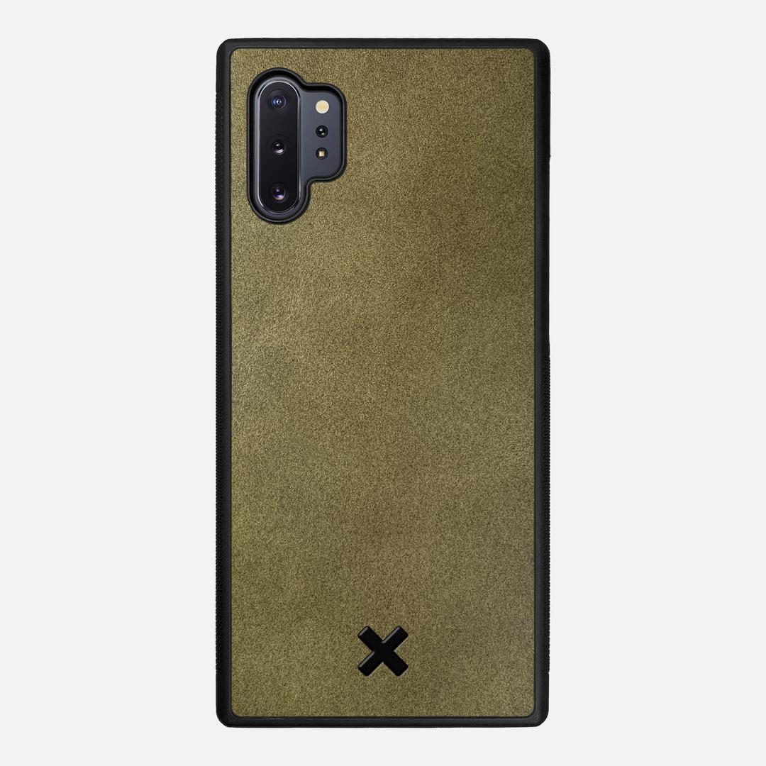 Olive Leather Case for the Samsung Galaxy Note 10 Plus featuring a Genuine Leather backer with the Keyway X Mark#Phone Model_Galaxy Note 10 Plus