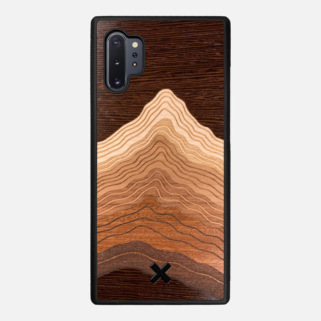 Summit Case for the Samsung Galaxy Note 10 Plus featuring a mountain of Wenge, Maple, Cherry, and Sapele Wood backer with the Keyway X Mark#Phone Model_Galaxy Note 10 Plus