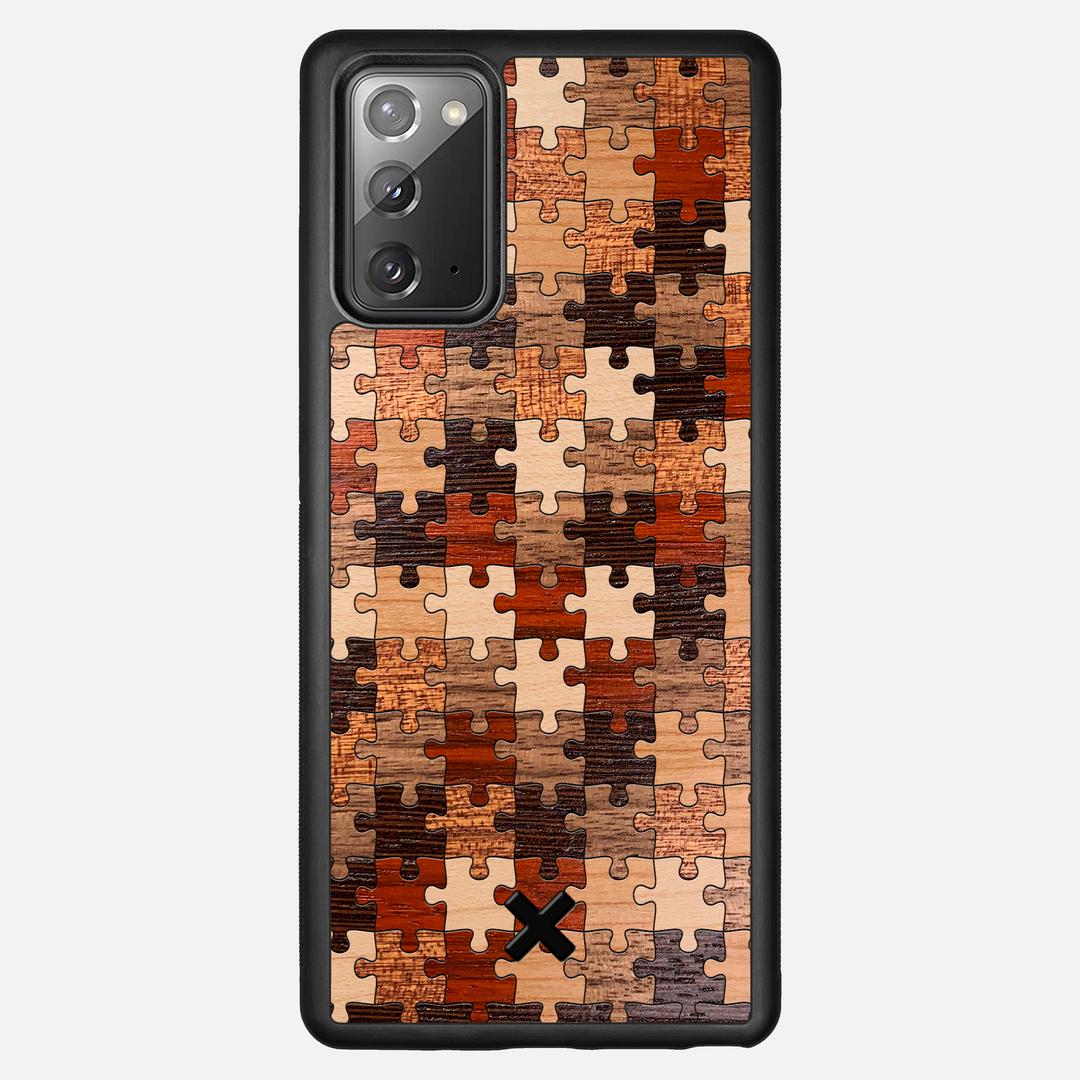 Puzzle Case for the Samsung Galaxy Note 20 featuring a Wenge, Maple, Cherry, Sapele, Padauk, and Walnut Wood backer with the Keyway X Mark#Phone Model_Galaxy Note 20
