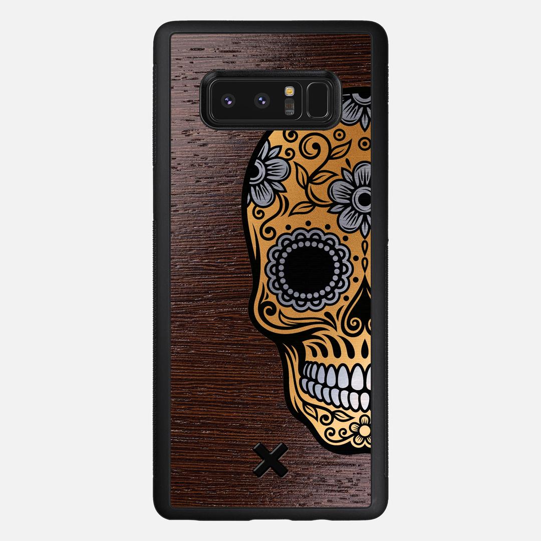 Calavera Case for the Samsung Galaxy Note 8 featuring an Engraved Gold and Wenge Wood backer with the Keyway X Mark#Phone Model_Galaxy Note 8