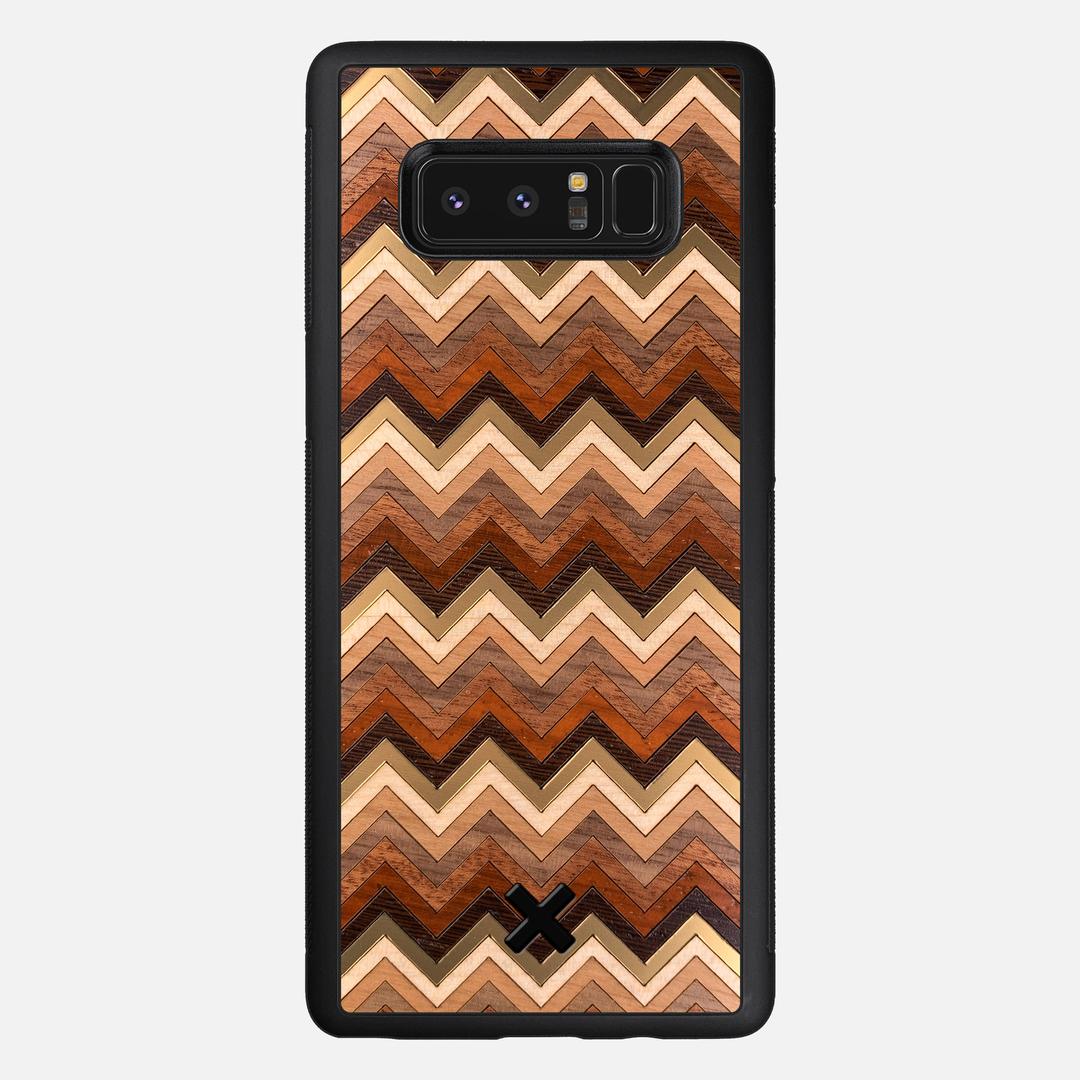 Echo Case for the Samsung Galaxy Note 8 featuring a zigzag Gold, Maple, Cherry, Walnut, Sapele, Padauk, and Wenge Wood backer with the Keyway X Mark#Phone Model_Galaxy Note 8