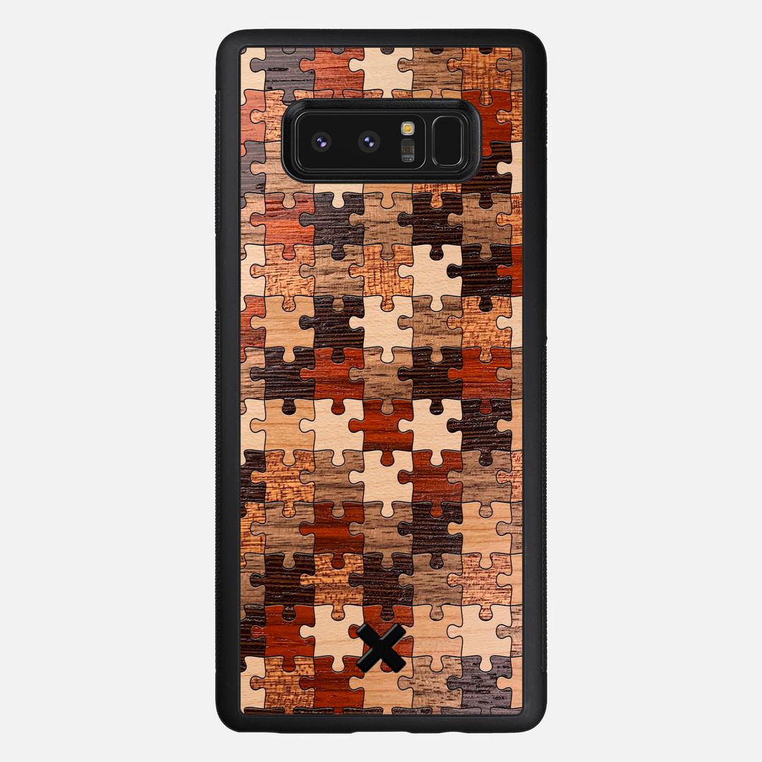 Puzzle Case for the Samsung Galaxy Note 8 featuring a Wenge, Maple, Cherry, Sapele, Padauk, and Walnut Wood backer with the Keyway X Mark#Phone Model_Galaxy Note 8