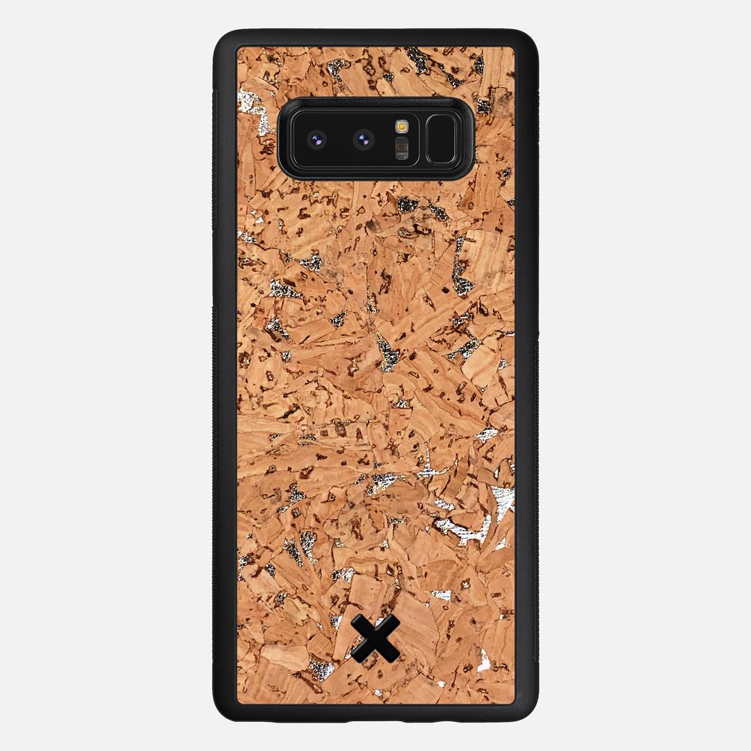 Silver Cork Case for the Samsung Galaxy Note 8 featuring a Genuine Cork backer with the Keyway X Mark#Phone Model_Galaxy Note 8