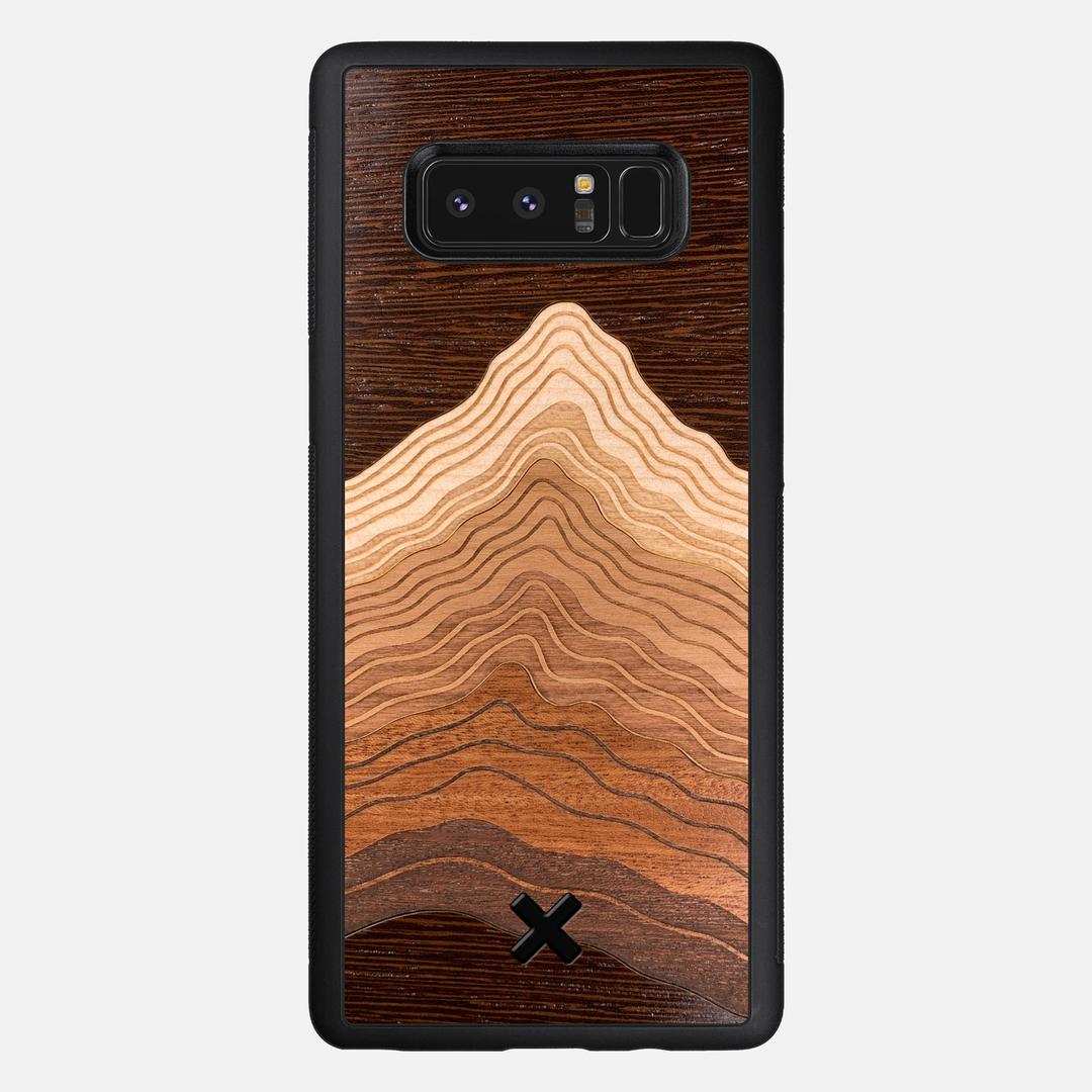 Summit Case for the Samsung Galaxy Note 8 featuring a mountain of Wenge, Maple, Cherry, and Sapele Wood backer with the Keyway X Mark#Phone Model_Galaxy Note 8