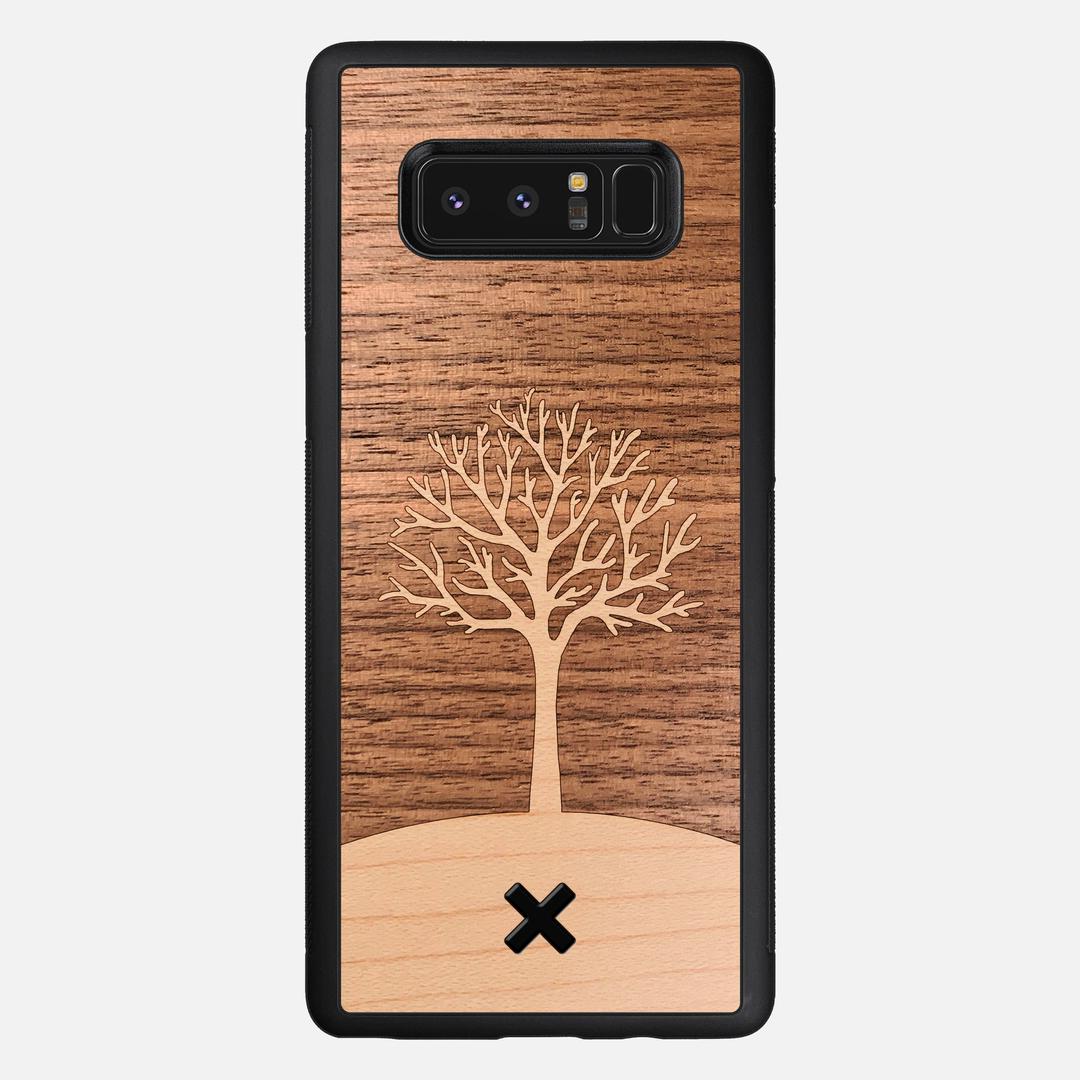 Tree of Life Case for the Samsung Galaxy Note 8 featuring a Maple and Walnut Wood backer with the Keyway X Mark#Phone Model_Galaxy Note 8