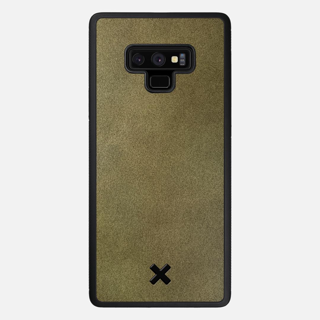 Olive Leather Case for the Samsung Galaxy Note 9 featuring a Genuine Leather backer with the Keyway X Mark#Phone Model_Galaxy Note 9