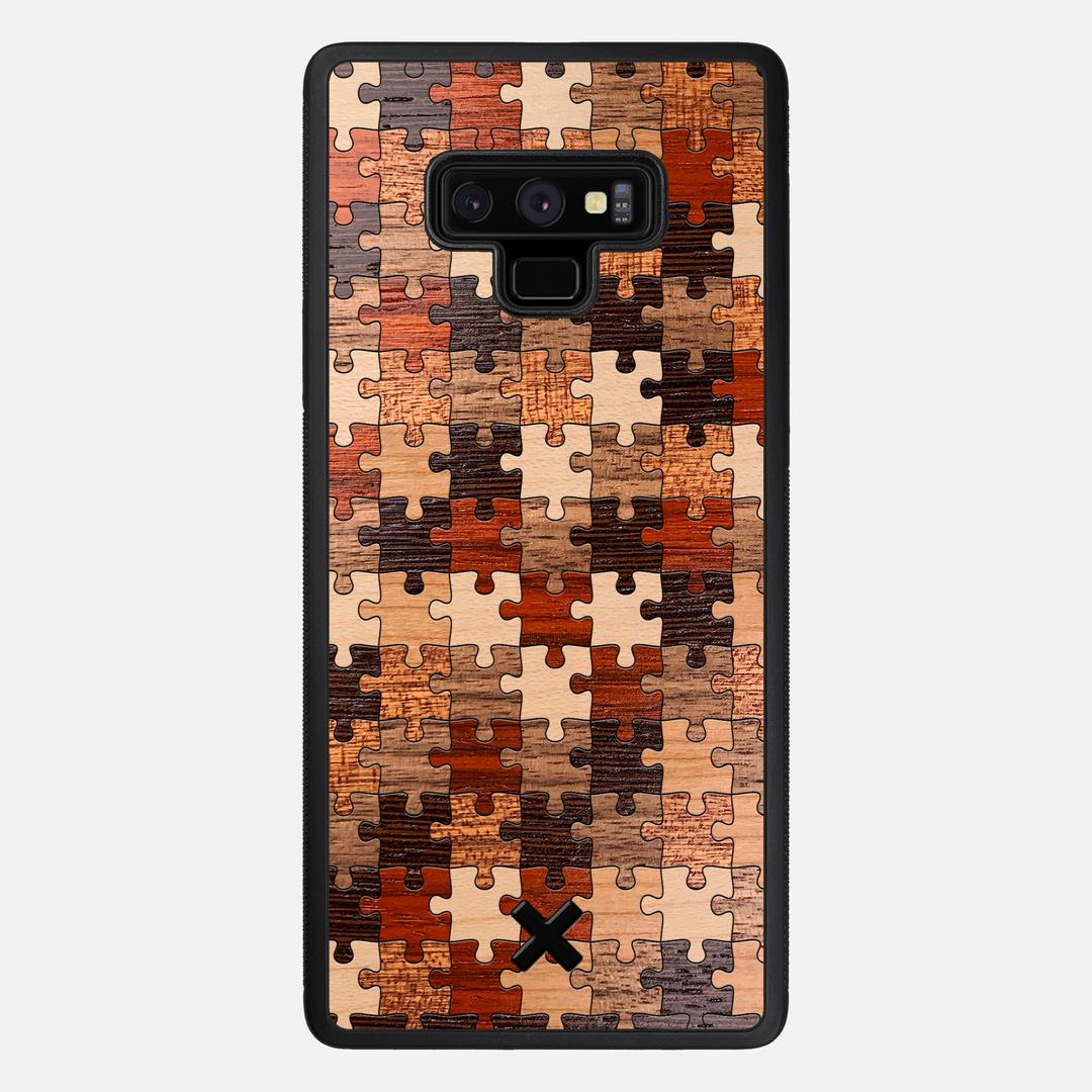 Puzzle Case for the Samsung Galaxy Note 9 featuring a Wenge, Maple, Cherry, Sapele, Padauk, and Walnut Wood backer with the Keyway X Mark#Phone Model_Galaxy Note 9