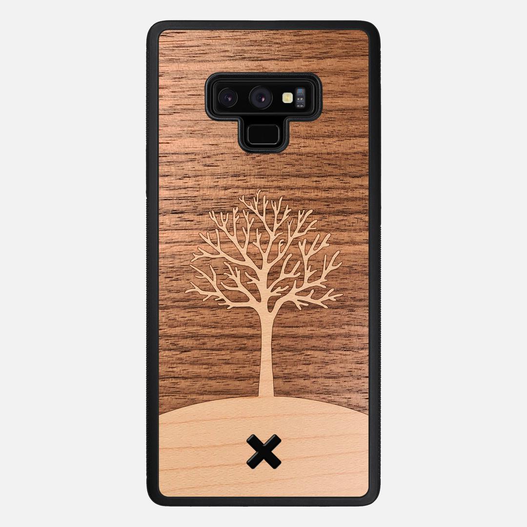 Tree of Life Case for the Samsung Galaxy Note 9 featuring a Maple and Walnut Wood backer with the Keyway X Mark#Phone Model_Galaxy Note 9