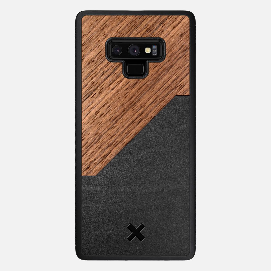 Walnut Rift Case for the Samsung Galaxy Note 9 featuring a Genuine Leather and Walnut Wood backer with the Keyway X Mark#Phone Model_Galaxy Note 9