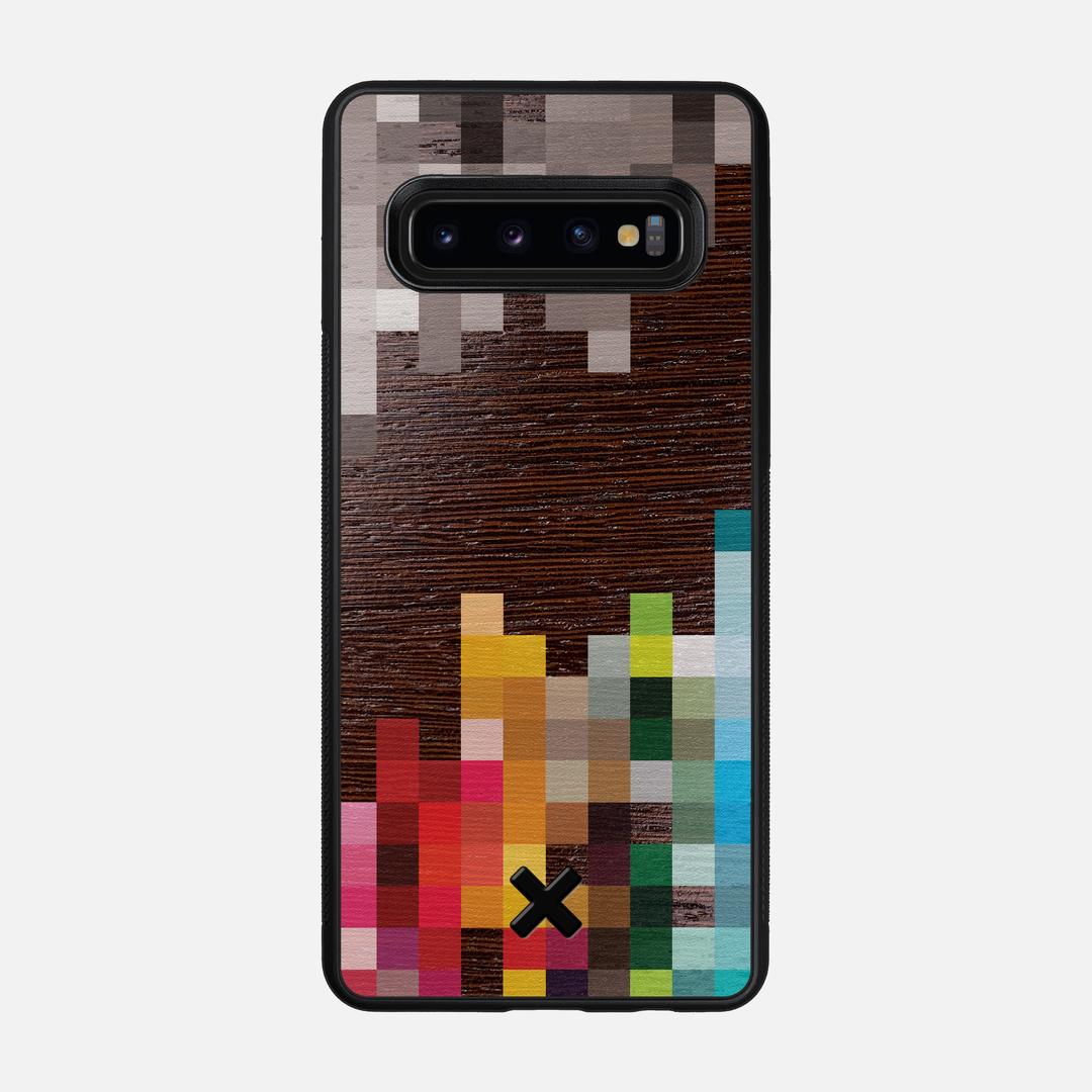 Pixelation Case for the Samsung Galaxy S10 featuring a UV Printed Wenge Wood backer with the Keyway X Mark#Phone Model_Galaxy S10