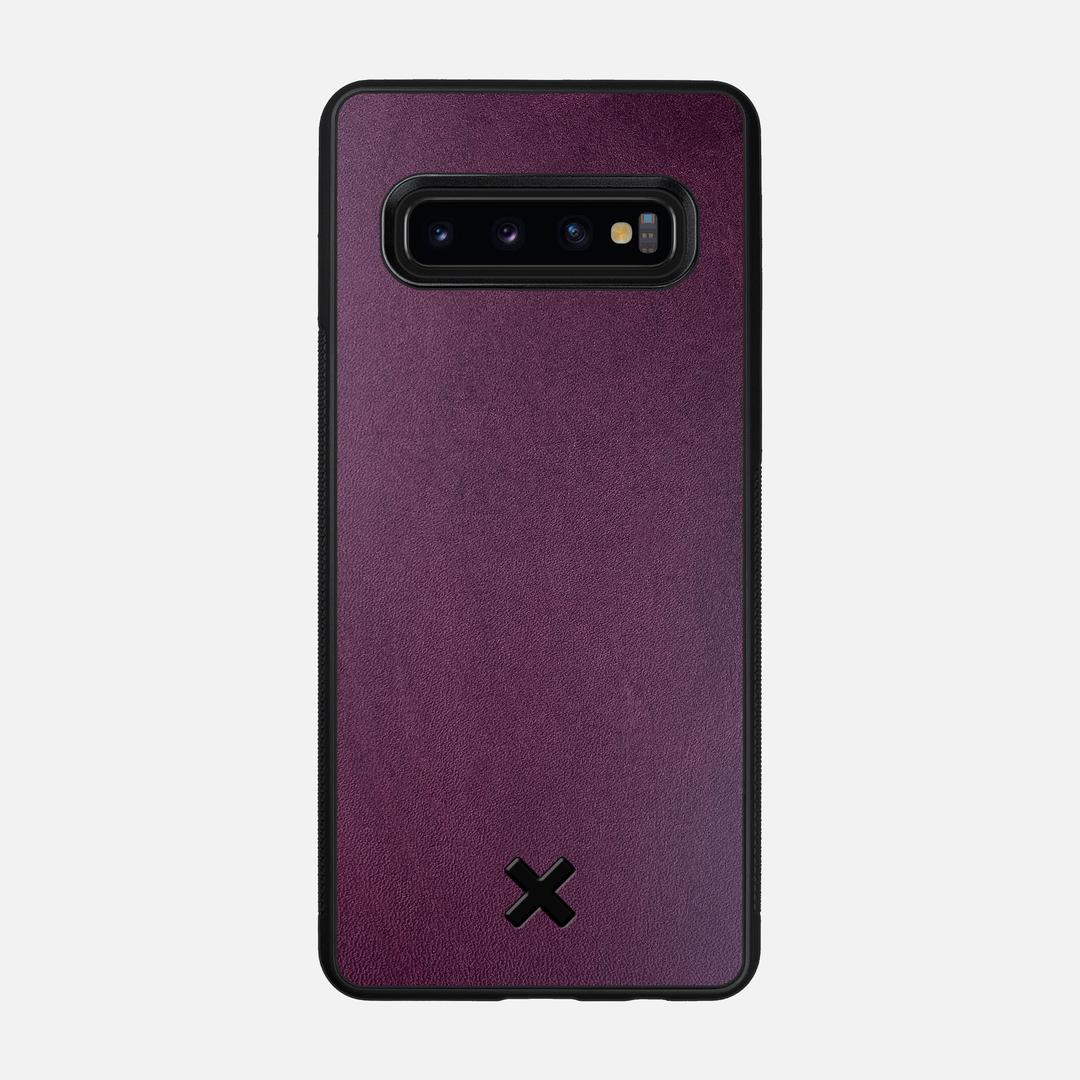 Plum Leather Case for the Samsung Galaxy S10 featuring a Genuine Leather backer with the Keyway X Mark#Phone Model_Galaxy S10