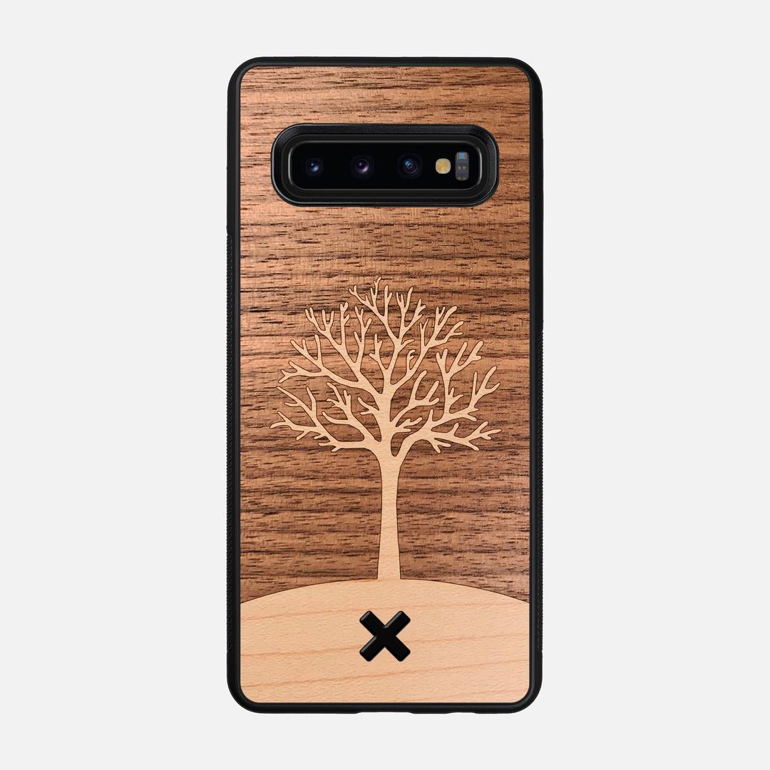 Tree of Life Case for the Samsung Galaxy S10 featuring a Maple and Walnut Wood backer with the Keyway X Mark#Phone Model_Galaxy S10