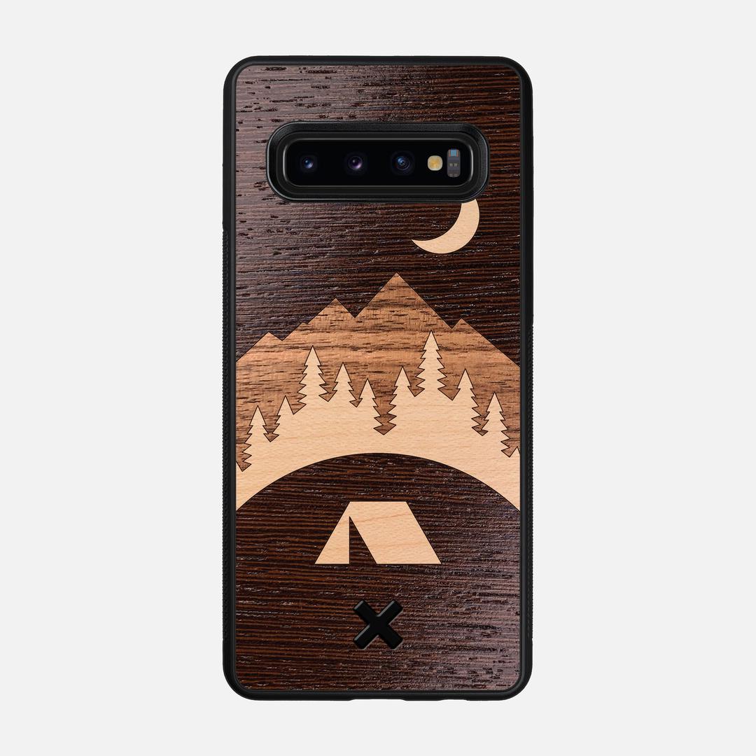 Woodland Case for the Samsung Galaxy S10 featuring a Wenge, Maple, and Walnut Wood backer with the Keyway X Mark#Phone Model_Galaxy S10