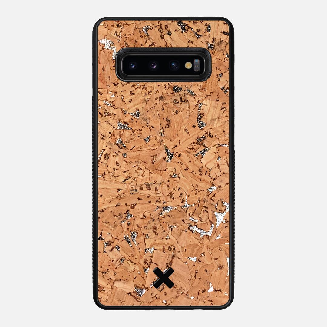 Silver Cork Case for the Samsung Galaxy S10 Plus featuring a Genuine Cork backer with the Keyway X Mark#Phone Model_Galaxy S10 Plus