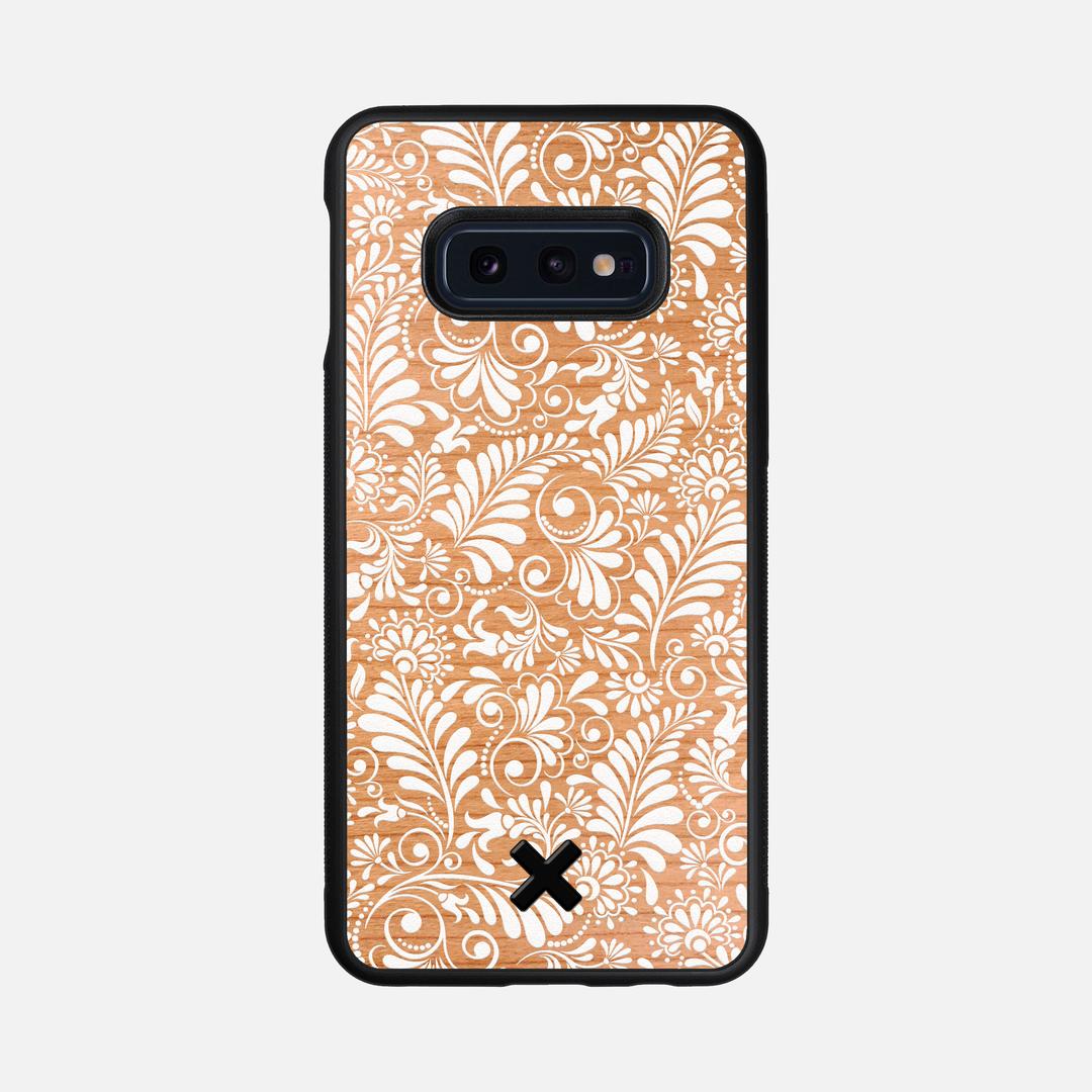 Botanica Case for the Samsung Galaxy S10e featuring a UV Printed Cherry Wood backer with the Keyway X Mark#Phone Model_Galaxy S10e