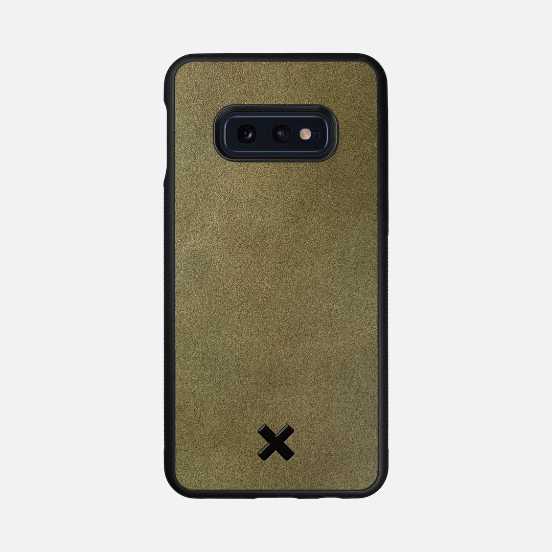Olive Leather Case for the Samsung Galaxy S10e featuring a Genuine Leather backer with the Keyway X Mark#Phone Model_Galaxy S10e