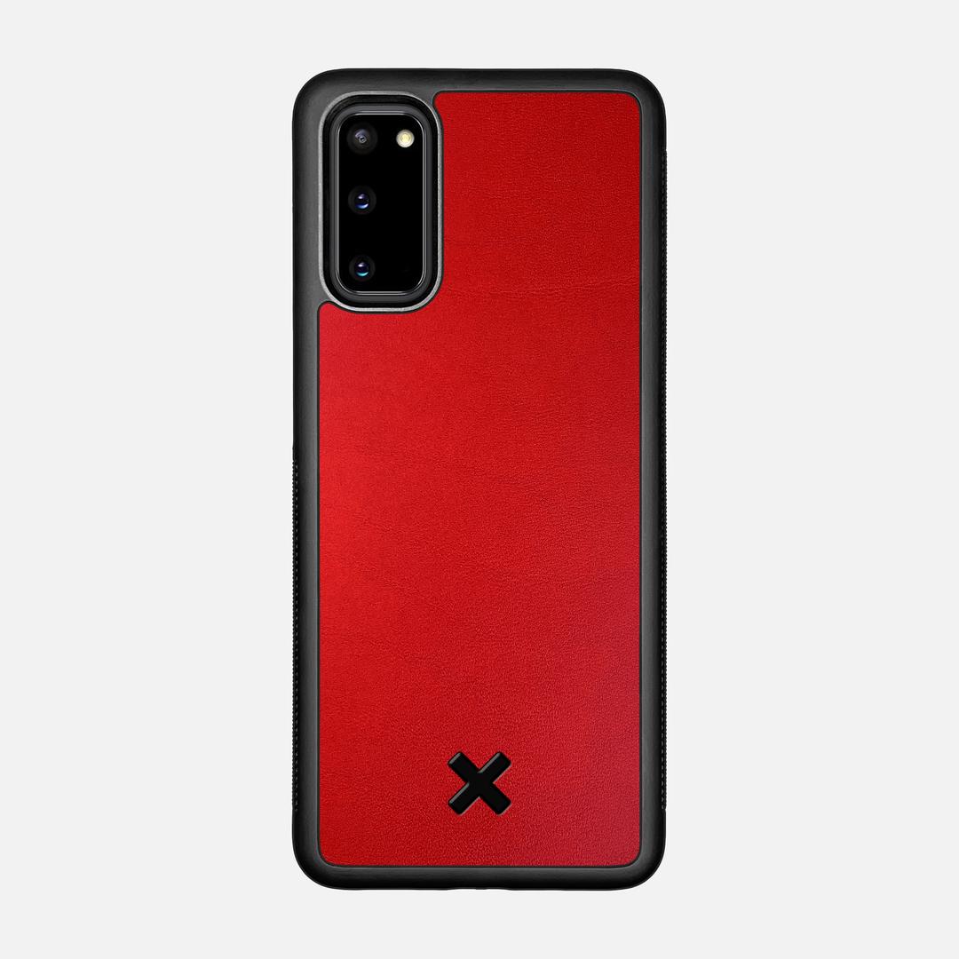 Crimson Leather Case for the Samsung Galaxy S20 featuring a Genuine Leather backer with the Keyway X Mark#Phone Model_Galaxy S20