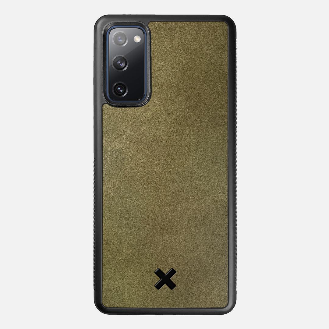 Olive Leather Case for the Samsung Galaxy S20 FE featuring a Genuine Leather backer with the Keyway X Mark#Phone Model_Galaxy S20 FE