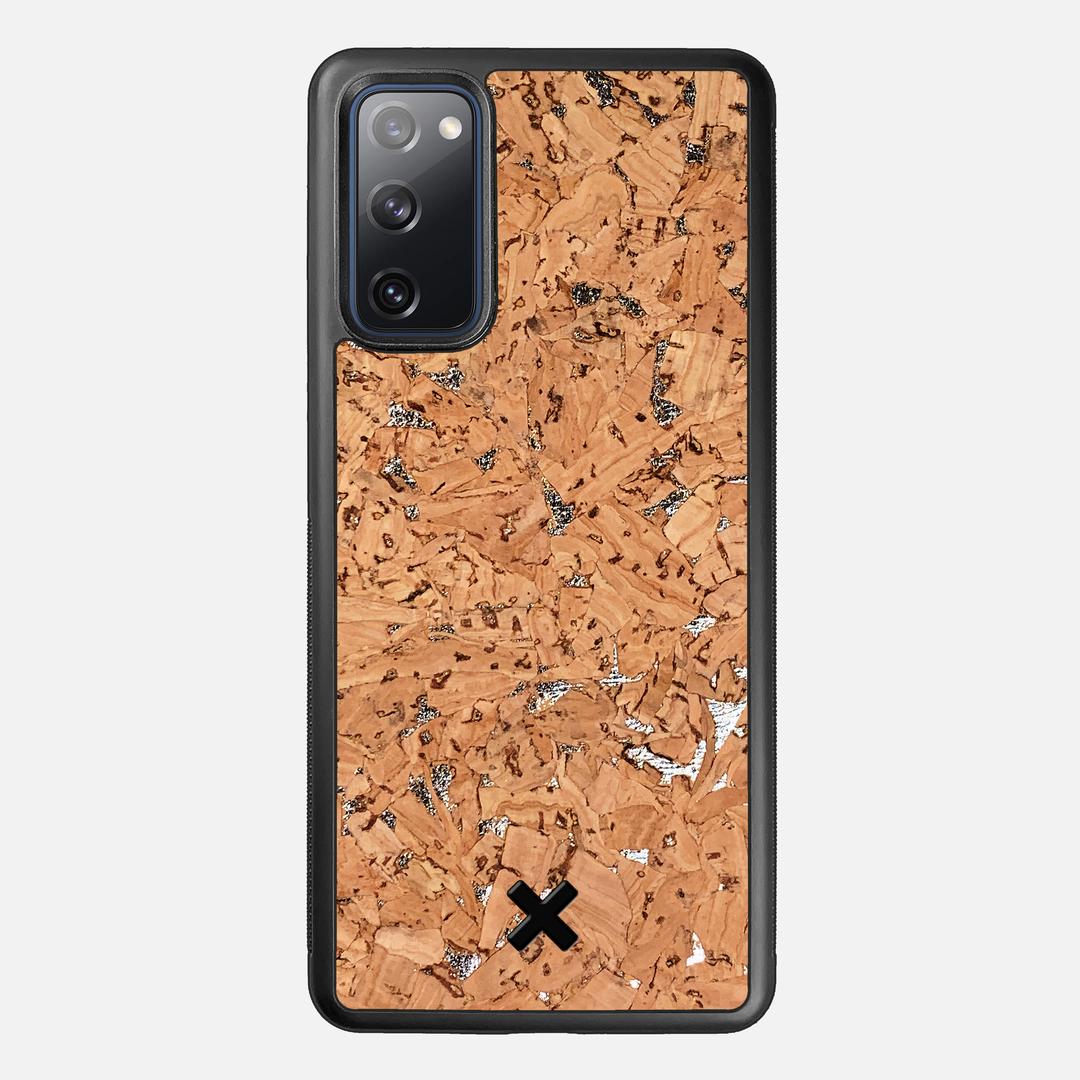 Silver Cork Case for the Samsung Galaxy S20 FE featuring a Genuine Cork backer with the Keyway X Mark#Phone Model_Galaxy S20 FE