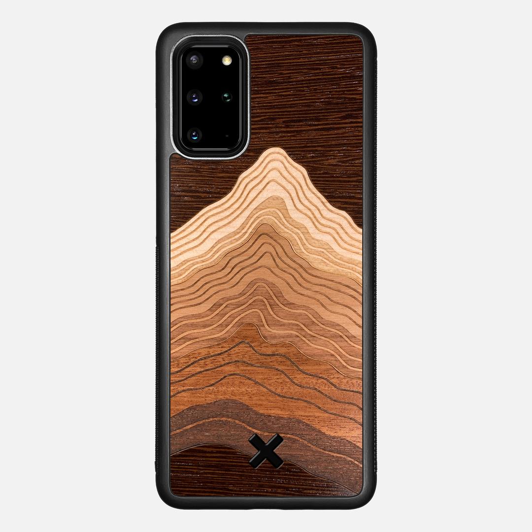 Summit Case for the Samsung Galaxy S20 Plus featuring a mountain of Wenge, Maple, Cherry, and Sapele Wood backer with the Keyway X Mark#Phone Model_Galaxy S20 Plus