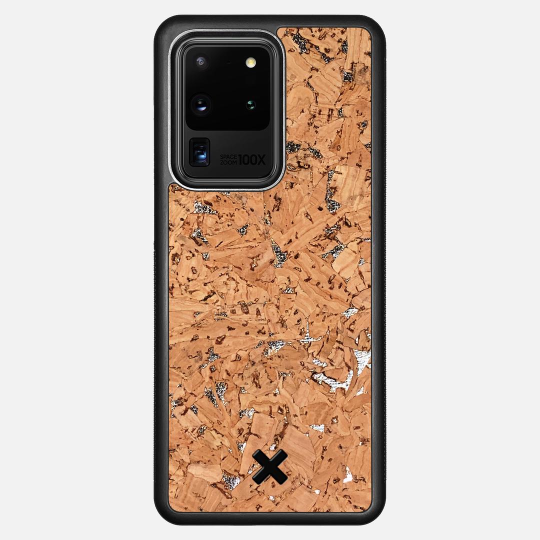 Silver Cork Case for the Samsung Galaxy S20 Ultra featuring a Genuine Cork backer with the Keyway X Mark#Phone Model_Galaxy S20 Ultra
