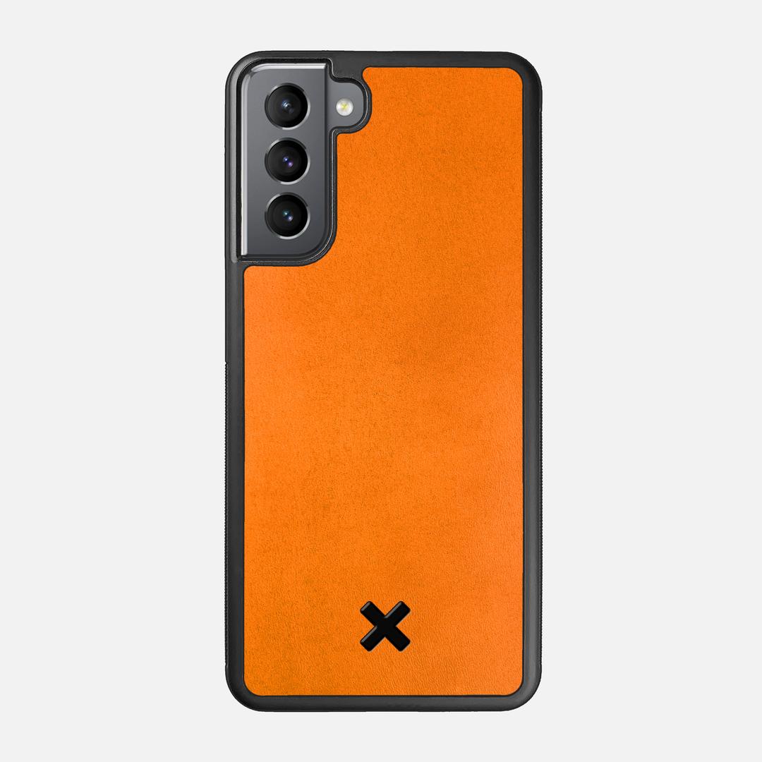 Honey Leather Case for the Samsung Galaxy S21 featuring a Genuine Leather backer with the Keyway X Mark#Phone Model_Galaxy S21
